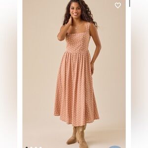 New with tags Altar’d State Lenore Drop Waist Midi Dress